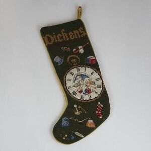 Department 56 Needlepoint Christmas Stocking Charles Dickens A Christmas Carol